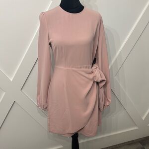 NWT LULUS pink long sleeve dress